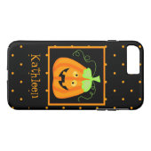 Whimsy Halloween Pumpkin Black Name Persoonlijk Case-Mate iPhone Case (Achterkant (Horizontaal))