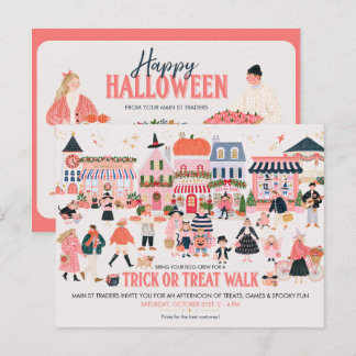 Whimsy Halloween Trick or Treat Walk Briefkaart