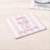 Whimsy Hand Drawn Margarita Cocktail 30th Birthday Kartonnen Onderzetters (Schuin)