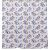 Whimsy Hand Getrokken Bloemen Douchegordijn (Voorkant)