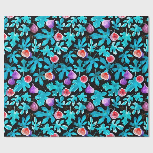 Whimsy Hand-getrokken Waterverf Vijgen Fruit Blade Cadeaupapier (Vlak)