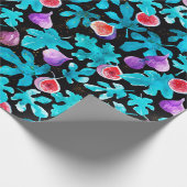 Whimsy Hand-getrokken Waterverf Vijgen Fruit Blade Cadeaupapier (Hoek)