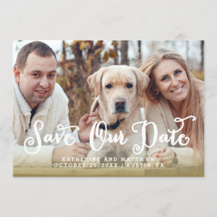 Whimsy Hand Lettered Photo Wedding Save the Date