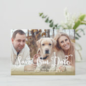 Whimsy Hand Lettered Photo Wedding Save the Date (Staand voorkant)