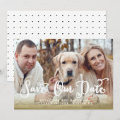 Whimsy Hand Lettered Photo Wedding Save the Date (Voorkant / Achterkant)