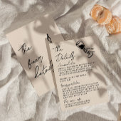 Whimsy Hand Written Drawn Quirky Wedding Details Informatiekaartje
