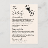 Whimsy Hand Written Drawn Quirky Wedding Details Informatiekaartje (Voorkant)