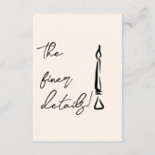Whimsy Hand Written Drawn Quirky Wedding Details Informatiekaartje (Achterkant)