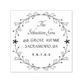 Whimsy Handgetekende Leaves Lijst Zelfinktende Stempel (Design)