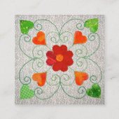 Whimsy Heart Quilt Visitekaartjes (Achterkant)