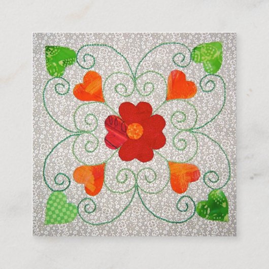 Whimsy Heart Quilt Visitekaartjes (Achterkant)