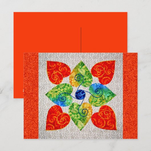 Whimsy Hearts Quilt - Blok #1 Briefkaart (Voorkant / Achterkant)