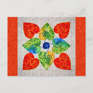 Whimsy Hearts Quilt - Blok #1 Briefkaart