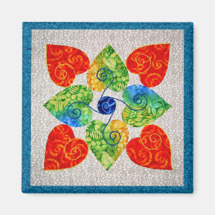 Whimsy Hearts Quilt - Blok #1 Magneet
