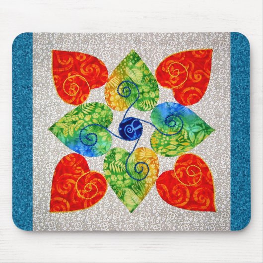 Whimsy Hearts Quilt - Blok #1 Muismat (Voorkant)