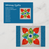 Whimsy Hearts Quilt - Blok #1 Visitekaartje (Voorkant / Achterkant)