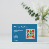 Whimsy Hearts Quilt - Blok #1 Visitekaartje (Staand voorkant)