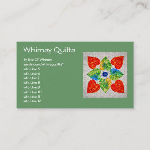 Whimsy Hearts Quilt - Blok #1 Visitekaartje