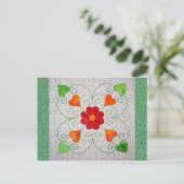 Whimsy Hearts Quilt - Blok #2 Briefkaart (Staand voorkant)
