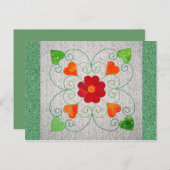 Whimsy Hearts Quilt - Blok #2 Briefkaart (Voorkant / Achterkant)