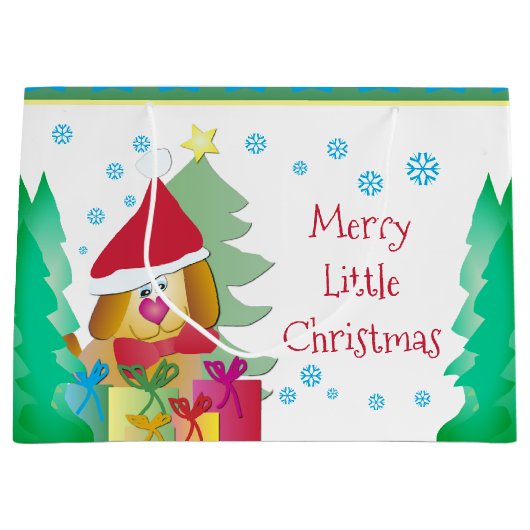 Whimsy Holiday Puppy Dog Groot Cadeauzakje (Voorkant)