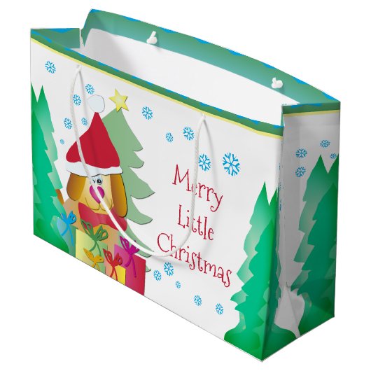 Whimsy Holiday Puppy Dog Groot Cadeauzakje (Achterkant Gekanteld)