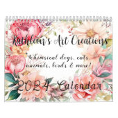 Whimsy honden, katten, dieren, vogels en meer 2024 kalender (Hoes)