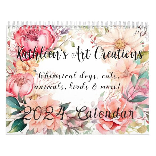 Whimsy honden, katten, dieren, vogels en meer 2024 kalender (Hoes)