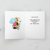 Whimsy Honey Queen Bee Happy 60th Birthday Kaart (Binnen)