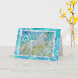 Whimsy Horse Play 2 Lege Vouwkaart 5x7 Kaart