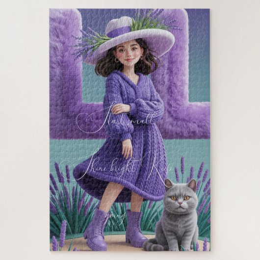 Whimsy in Lavender: een dromerige puzzelontsnappin Legpuzzel (Verticaal)