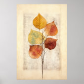 Whimsy in Natuur: Levendige berkenbladeren Poster (Voorkant)