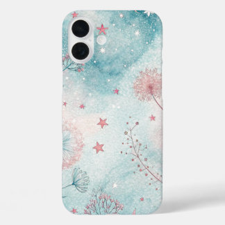 Whimsy in roze en blauw iPhone 16 plus hoesje