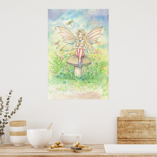Whimsy in roze, zacht Poster (Keuken)