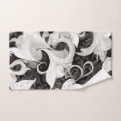 Whimsy in zwarte en crème barokke wervelingen handdoek (Handdoek)