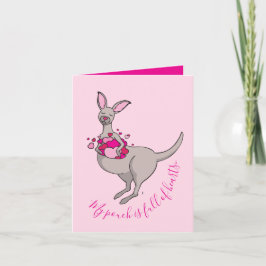 Whimsy kangaroo hearts valentines card feestdagen kaart
