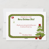 Whimsy kerstbomen, Bird, Stripes-fotokaart Feestdagenkaart (Achterkant)