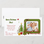 Whimsy kerstbomen, Bird, Stripes-fotokaart Feestdagenkaart (Voorkant / Achterkant)