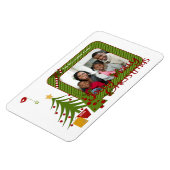 Whimsy kerstbomen, Bird, Stripes Photo Magnet Magneet (Linkerzijde)