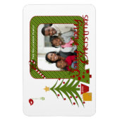 Whimsy kerstbomen, Bird, Stripes Photo Magnet Magneet (Verticaal)