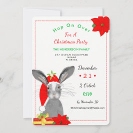 Whimsy KerstBunny Rabbit Invite Kaart