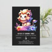 Whimsy Kinder leeuwenverjaardag Kaart (Staand voorkant)