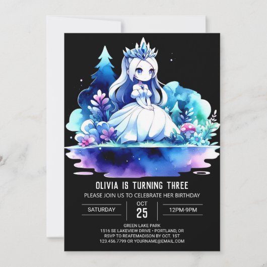 Whimsy Kinder Prinses Verjaardag Kaart (Voorkant)