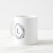 Whimsy krans monogram koffiemok (Voorkant links)