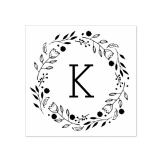 Whimsy krans Monogram Rubber Stamp Rubberstempel