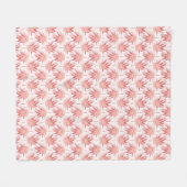 Whimsy Leaf Red Pink Fleece Deken (Voorkant (Horizontaal))