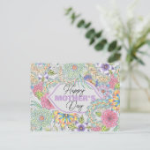Whimsy Lente Bloesems en Groen Moederdag Briefkaart (Staand voorkant)