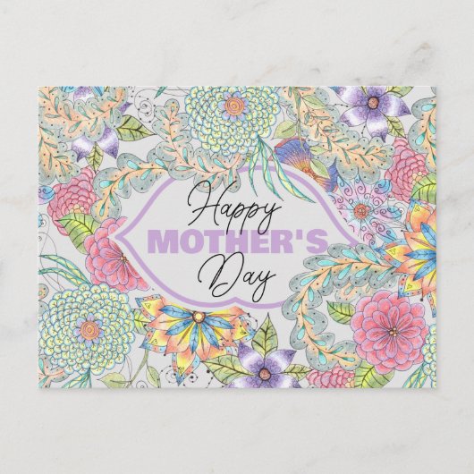 Whimsy Lente Bloesems en Groen Moederdag Briefkaart (Voorkant)