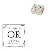 Whimsy Lijst Custom Name Monogram Ex Libris Rubberstempel (Gestempeld)