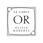 Whimsy Lijst Custom Name Monogram Ex Libris Rubberstempel (Afrduk)